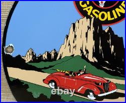 Vintage Signal Gasoline Porcelain Sign Gas Station Pump Motor Oil Service