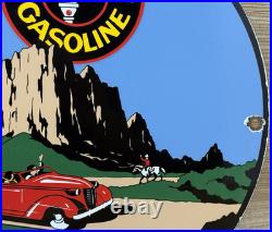 Vintage Signal Gasoline Porcelain Sign Gas Station Pump Motor Oil Service