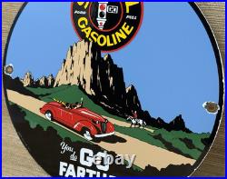 Vintage Signal Gasoline Porcelain Sign Gas Station Pump Motor Oil Service