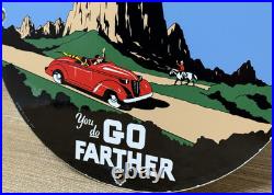 Vintage Signal Gasoline Porcelain Sign Gas Station Pump Motor Oil Service