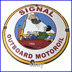 Vintage Signal Gasoline Sign Motor Oil Dennis the Menace Gas Service Pump Sign