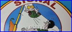 Vintage Signal Gasoline Sign Motor Oil Dennis the Menace Gas Service Pump Sign