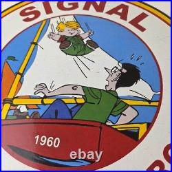 Vintage Signal Gasoline Sign Motor Oil Dennis the Menace Gas Service Pump Sign
