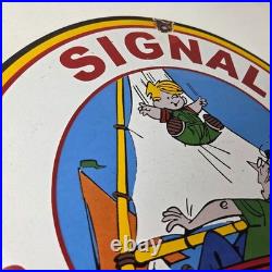 Vintage Signal Gasoline Sign Motor Oil Dennis the Menace Gas Service Pump Sign
