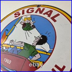 Vintage Signal Gasoline Sign Motor Oil Dennis the Menace Gas Service Pump Sign