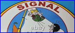 Vintage Signal Gasoline Sign Motor Oil Dennis the Menace Gas Service Pump Sign