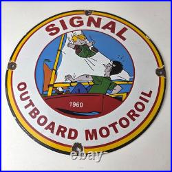 Vintage Signal Gasoline Sign Motor Oil Dennis the Menace Gas Service Pump Sign