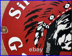 Vintage Silent Chief Gasoline Porcelain Gas Station Sign Motor Oil Pump Plate