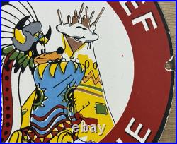 Vintage Silent Chief Gasoline Porcelain Gas Station Sign Motor Oil Pump Plate