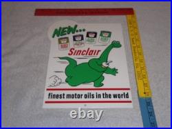Vintage Sinclair Dino Dinosaur Motor Oil 12 Metal Service Station Gasoline Sign