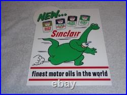 Vintage Sinclair Dino Dinosaur Motor Oil 12 Metal Service Station Gasoline Sign