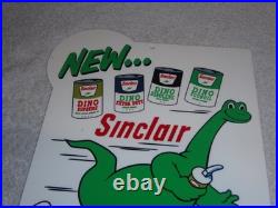 Vintage Sinclair Dino Dinosaur Motor Oil 12 Metal Service Station Gasoline Sign