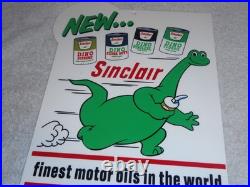 Vintage Sinclair Dino Dinosaur Motor Oil 12 Metal Service Station Gasoline Sign