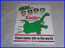 Vintage Sinclair Dino Dinosaur Motor Oil 12 Metal Service Station Gasoline Sign