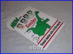 Vintage Sinclair Dino Dinosaur Motor Oil 12 Metal Service Station Gasoline Sign