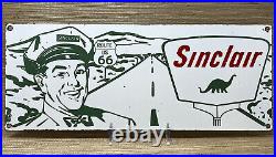 Vintage Sinclair Dino Gasoline Porcelain Sign Route 66 Gas Station Motor Oil