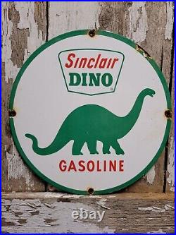 Vintage Sinclair Dino Porcelain Sign Motor Oil Gas Station Service Lubricants