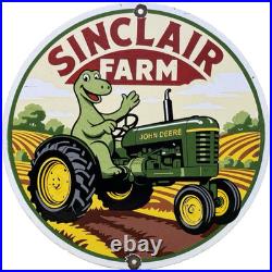 Vintage Sinclair Farm Porcelain Sign Dealership Gasoline Station Dino Motor Oil