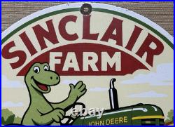 Vintage Sinclair Farm Porcelain Sign Dealership Gasoline Station Dino Motor Oil