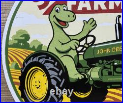 Vintage Sinclair Farm Porcelain Sign Dealership Gasoline Station Dino Motor Oil