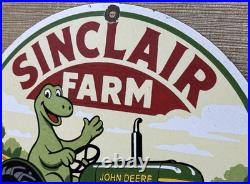 Vintage Sinclair Farm Porcelain Sign Dealership Gasoline Station Dino Motor Oil