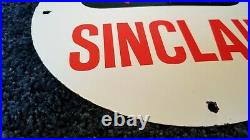 Vintage Sinclair Gasoline Porcelain Motor Oil Service Station Pump Sign