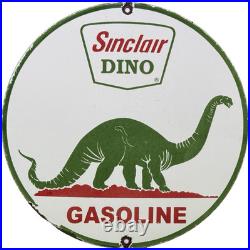 Vintage Sinclair Gasoline Porcelain Sign Dealership Gas Station Dino Motor Oil