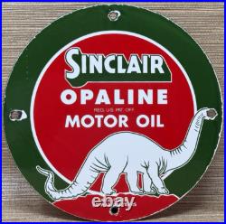 Vintage Sinclair Gasoline Porcelain Sign Dealership Gas Station Dino Motor Oil Vintage Sinclair Gasoline Porcelain Sign Dealership Gas Station Dino Motor Oil
