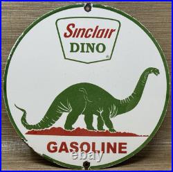 Vintage Sinclair Gasoline Porcelain Sign Dealership Gas Station Dino Motor Oil