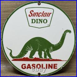 Vintage Sinclair Gasoline Porcelain Sign Dealership Gas Station Dino Motor Oil