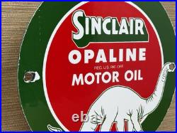 Vintage Sinclair Gasoline Porcelain Sign Dealership Gas Station Dino Motor Oil Vintage Sinclair Gasoline Porcelain Sign Dealership Gas Station Dino Motor Oil