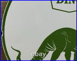 Vintage Sinclair Gasoline Porcelain Sign Dealership Gas Station Dino Motor Oil