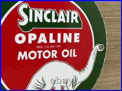 Vintage Sinclair Gasoline Porcelain Sign Dealership Gas Station Dino Motor Oil Vintage Sinclair Gasoline Porcelain Sign Dealership Gas Station Dino Motor Oil