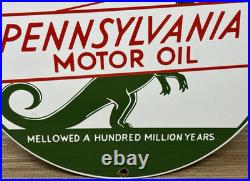 Vintage Sinclair Gasoline Porcelain Sign Dealership Gas Station Dino Motor Oil