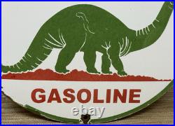 Vintage Sinclair Gasoline Porcelain Sign Dealership Gas Station Dino Motor Oil