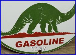 Vintage Sinclair Gasoline Porcelain Sign Dealership Gas Station Dino Motor Oil