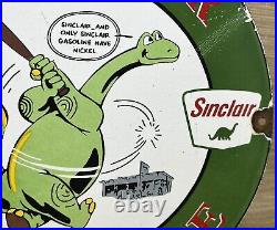 Vintage Sinclair Gasoline Porcelain Sign Dealership Gas Station Dino Motor Oil