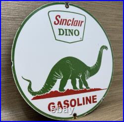 Vintage Sinclair Gasoline Porcelain Sign Dealership Gas Station Dino Motor Oil
