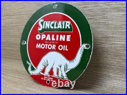 Vintage Sinclair Gasoline Porcelain Sign Dealership Gas Station Dino Motor Oil Vintage Sinclair Gasoline Porcelain Sign Dealership Gas Station Dino Motor Oil