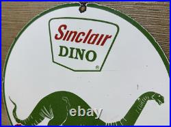 Vintage Sinclair Gasoline Porcelain Sign Dealership Gas Station Dino Motor Oil
