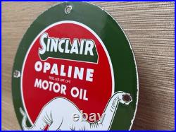Vintage Sinclair Gasoline Porcelain Sign Dealership Gas Station Dino Motor Oil Vintage Sinclair Gasoline Porcelain Sign Dealership Gas Station Dino Motor Oil