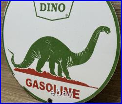 Vintage Sinclair Gasoline Porcelain Sign Dealership Gas Station Dino Motor Oil