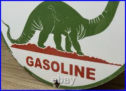 Vintage Sinclair Gasoline Porcelain Sign Dealership Gas Station Dino Motor Oil