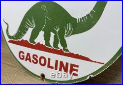 Vintage Sinclair Gasoline Porcelain Sign Dealership Gas Station Dino Motor Oil