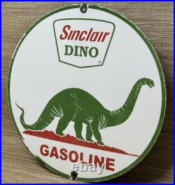 Vintage Sinclair Gasoline Porcelain Sign Dealership Gas Station Dino Motor Oil Vintage Sinclair Gasoline Porcelain Sign Dealership Gas Station Dino Motor Oil
