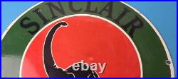 Vintage Sinclair Gasoline Porcelain Sign Dino Motor Oil Pump Plate Sign Vintage Sinclair Gasoline Porcelain Sign Dino Motor Oil Pump Plate Sign