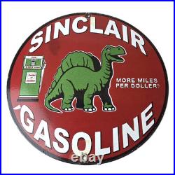 Vintage Sinclair Gasoline Porcelain Sign Gas Motor Oil Pump Sign