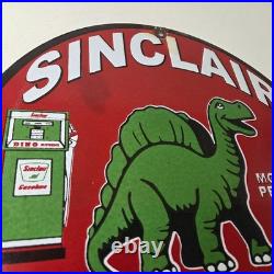 Vintage Sinclair Gasoline Porcelain Sign Gas Motor Oil Pump Sign