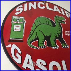 Vintage Sinclair Gasoline Porcelain Sign Gas Motor Oil Pump Sign