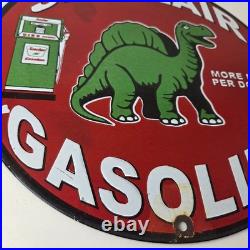 Vintage Sinclair Gasoline Porcelain Sign Gas Motor Oil Pump Sign
